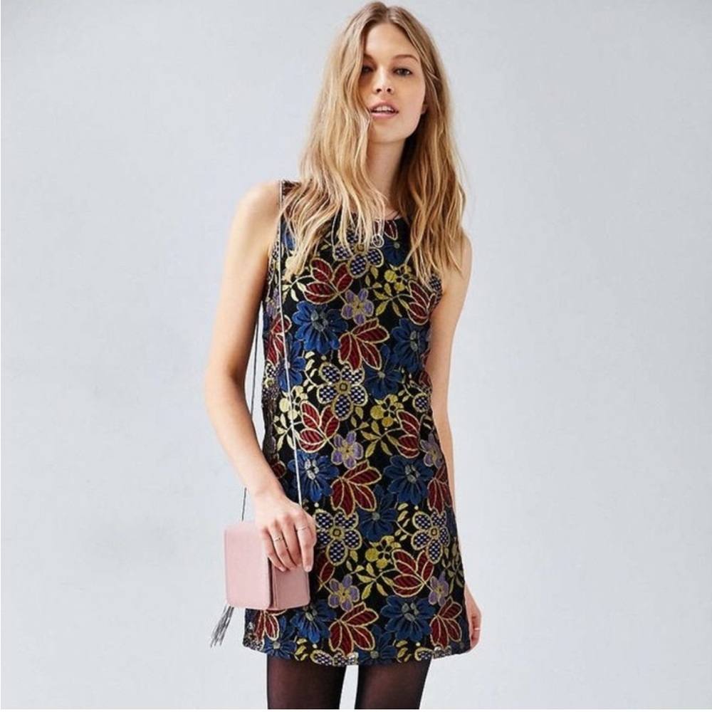 Cooperative Floral Embroidered Sleeveless Dress